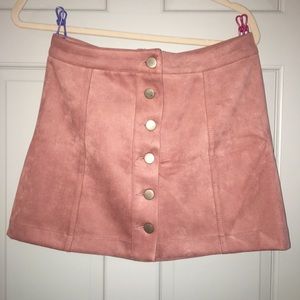Suede mini skirt